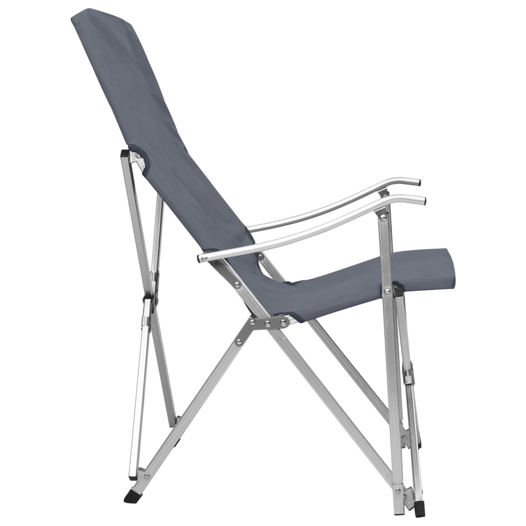 Foldable Camping Chairs 2 pcs Grey
